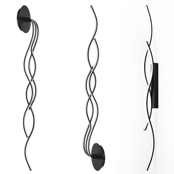 

nordic led wave wall lamp simple lights lighting modern living room wall light bedroom bedside lamp industrial mirror light