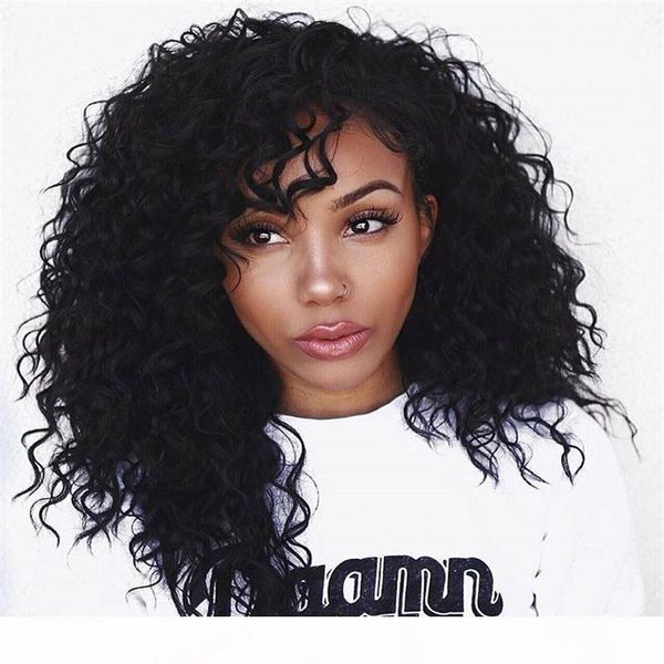 

beauty deep wave lace front human hair wigs for women 150% density remy hair adjustable cap natural black with baby hair pre plucked, Black;brown