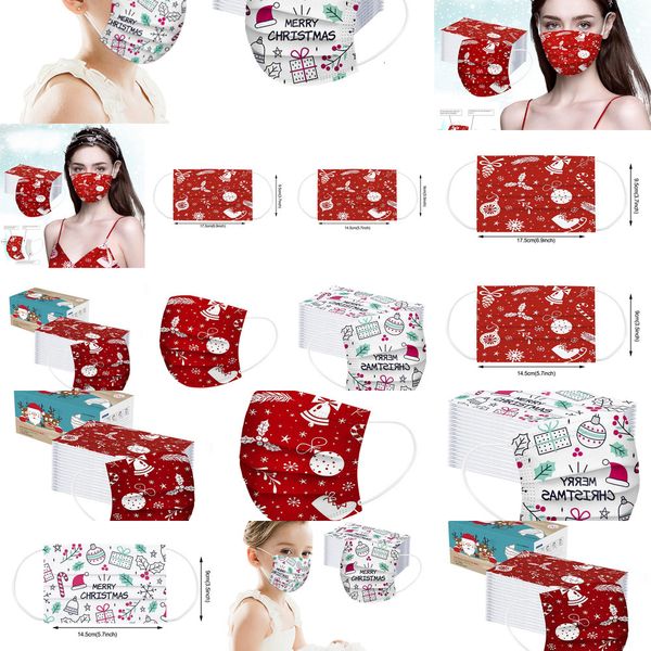 

and delivery 50pc christmas child fast disposable mask 3ply earhook bandage dust-proofprotectivetkk8