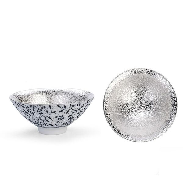 

master cup single cup 999 sterling silver tea cup ceramic teacup inlaid silver tea kombucha bowl handmade gilt silver bbylqo
