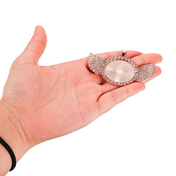 

2 шт. / лот 30 мм diamond-borked round cabochon wings closing crystal base для ювелирных изделий diy tray bezel saceates accessories jllydc