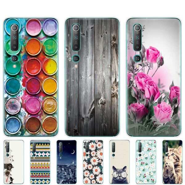 

case soft tpu phone cover for xiaomi mi 10 pro mi10 silicon bumper etui 6.67" painted shells bags cute