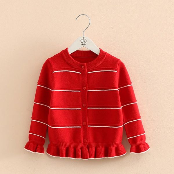 

pullover 2021 autumn spring 3-12 years old teenage christmas gift children's baby o-neck ruffles knitted kids for girls cardigan sweate, Blue