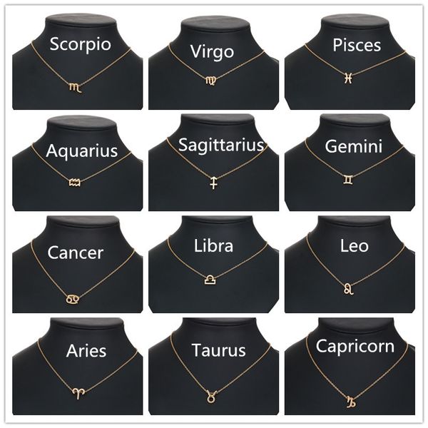 

12 constellation necklace horoscope zodiac sign pendant necklace aries leo 12 constellations jewelry kid birthday gift, Red;brown