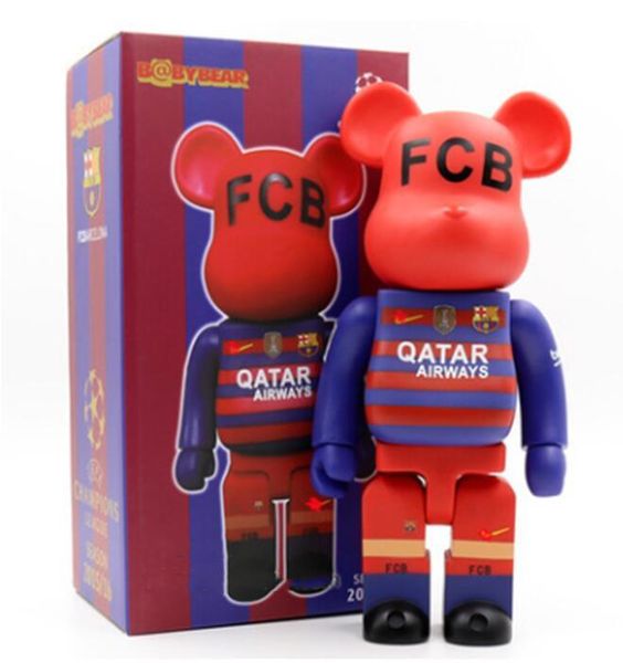 

fashion 400% 28cm bearbrick evade glue the famous football club messi figures toy for collectors be@rbrick art work model decorations gift