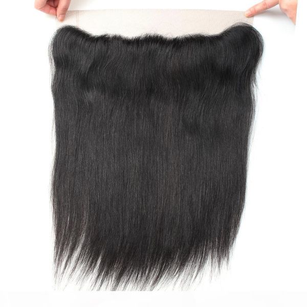 

10a straight hair lace frontal part 13*2.5 remy human hair ear to ear lace frontal brazilian peruvian malaysian indian hair 8-20inch, Black;brown