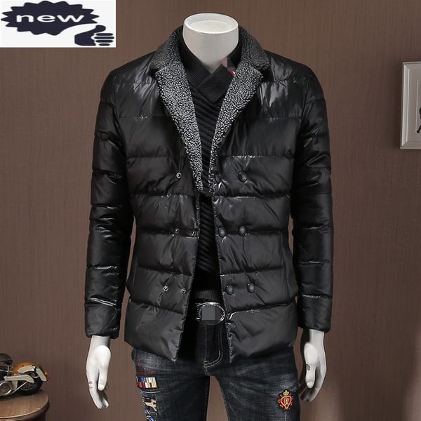 

winter business casual coat men brand buttons white duck down suit jacket oversize 4xl streetwear black warm outwear male q1209