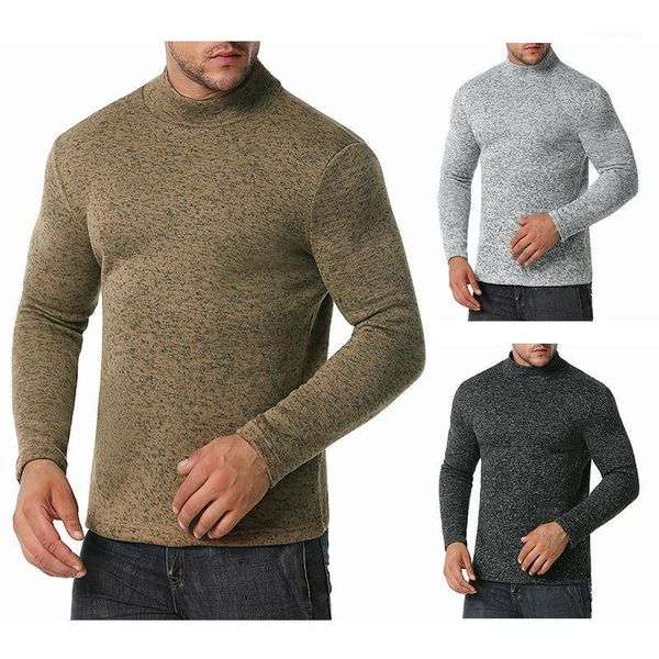 

2020 new autumn winter men's sweater men's turtleneck solid color casual sweater slim fit knitted pullovers1, White;black
