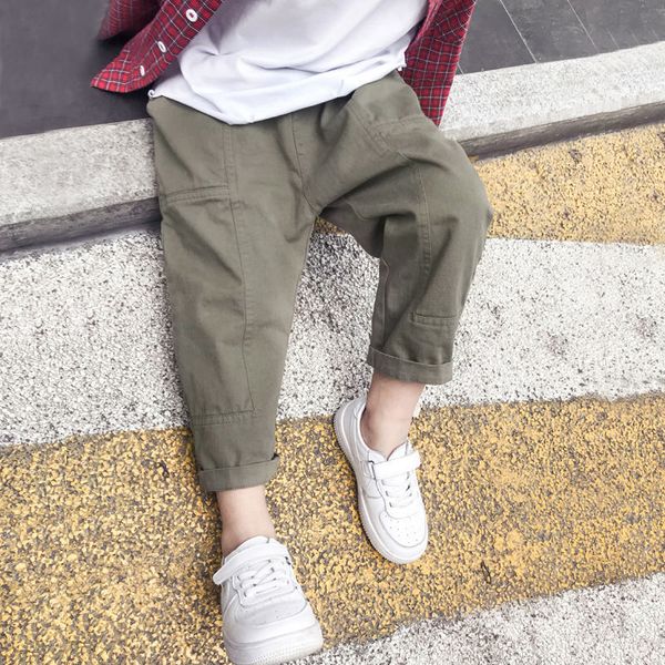 

2019 boys girls fashion cargo pants spring autumn boys girls trousers children casual school pants y200704, Blue