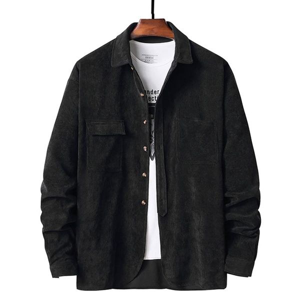 

2021 autumn men fashion long sleeve lapel coat autumn winter casual solid color buttons for men, White;black