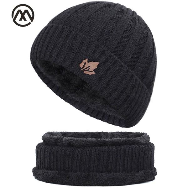 

beanie/skull caps 2021 men's hat scarf winter plus velvet men and women cotton outdoor warm knit bib thick high quality, Blue;gray