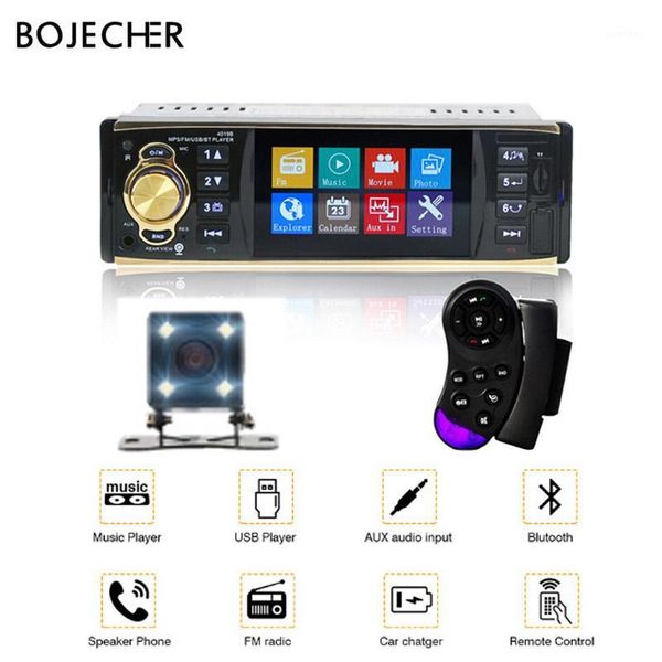 

bojecher 1 din autoradio bluetooth car radio audio stereo usb aux fm mp5 multimedia car player hands with rear view camera1