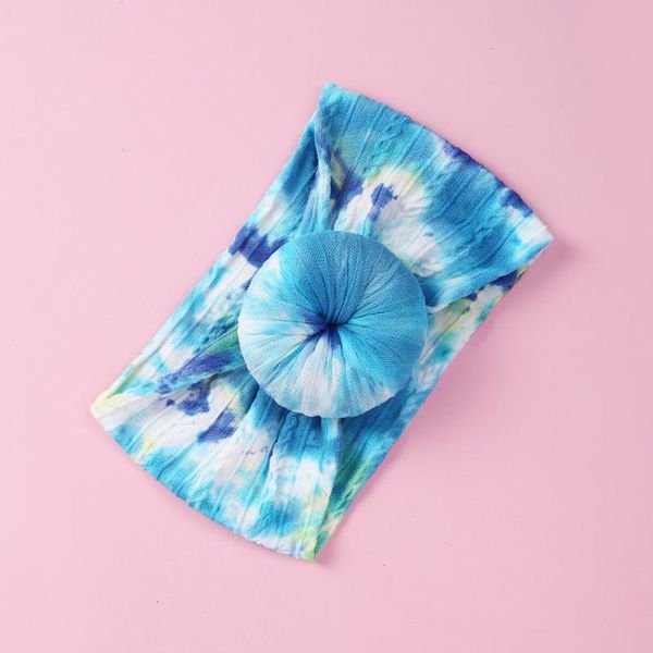 

baby girl tie-dye headband on the head turban nylon headbands bebes accesorios gradient elastic bandanas for newborns girls, Slivery;white