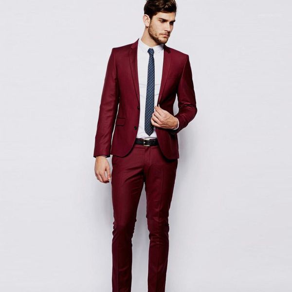 

2018 burgundy wine red men suits elegant smart casual blazer for business wedding prom man's classic slim fit tuxedo 2 pieces1, White;black