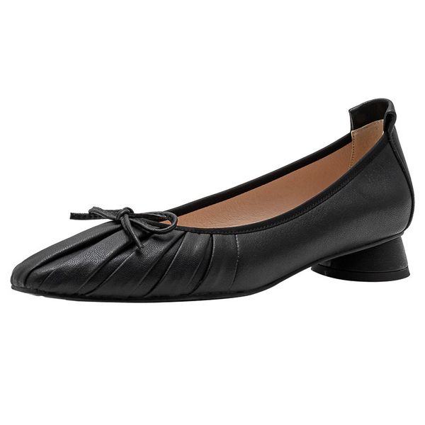 

2021 new arrival female genuine fashion only spring apricot shoes 80km, Black