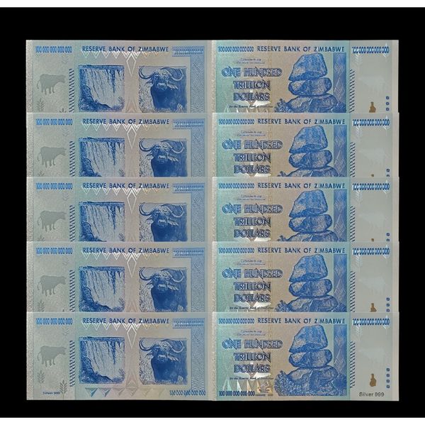 

rh zimbababwe отмечает сто триллионов долларов голубого примечания gold banknote с сертификатами в 24k позолоченное для коллекции f bbyywz