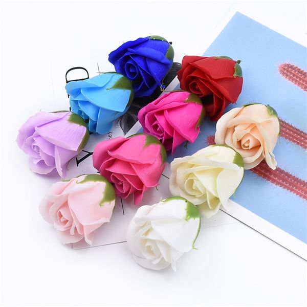 50/100 штук розы мыло цветка для дома украшения аксессуары свадебный свадебный клиренс DIY подарки коробка записки искусственные цветы 201222