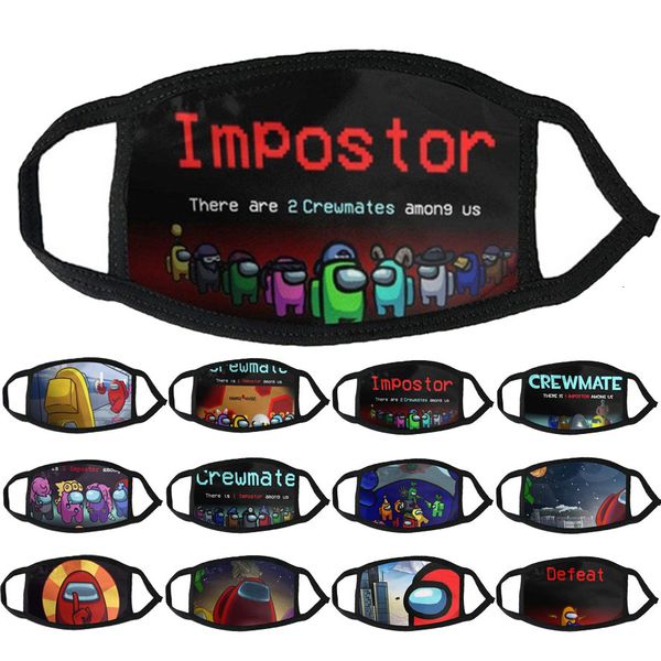 

face mask designer impostor among us mask gaming printed crewmate defeat mouth masks dustproof windproof warm children facemasks