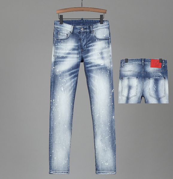 

2020 лучшие высококачественные дизайнер мужские амарки джинсы рок мотоцикл роскошные джинсовые мужчины мода стрит одежды байкер человек попу, Blue