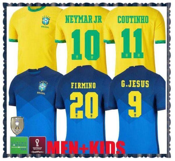 

man kids kit neymar jr soccer jersey 20 21 camisa de futebol copa america camiseta de fútbol coutinho firmino jesus neres football shirts, Black;yellow