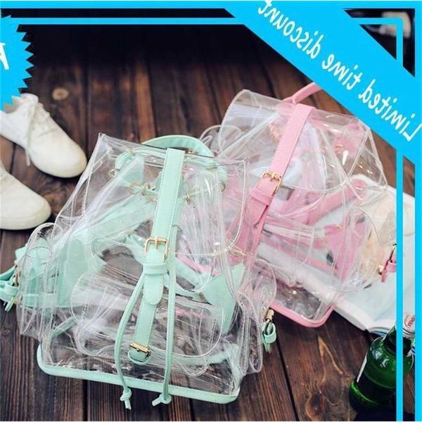 

backpack women pvc large capacity transparent drawstring cross body bag