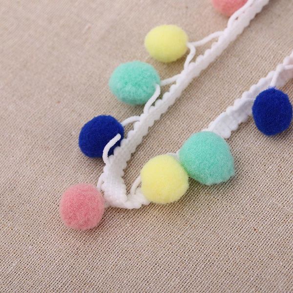 

rainbow lace 18mm 20mm pom pom lace tassel pompom trim balls fringe ribbon apparel fabric cord diy craft sewing supplies 5yards h qylmre
