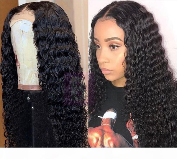 

transparent 28 30 inch deep wave human hair wig lace part wig 150% density human hair lace wigs remy 4x4 lace closure wig, Black;brown