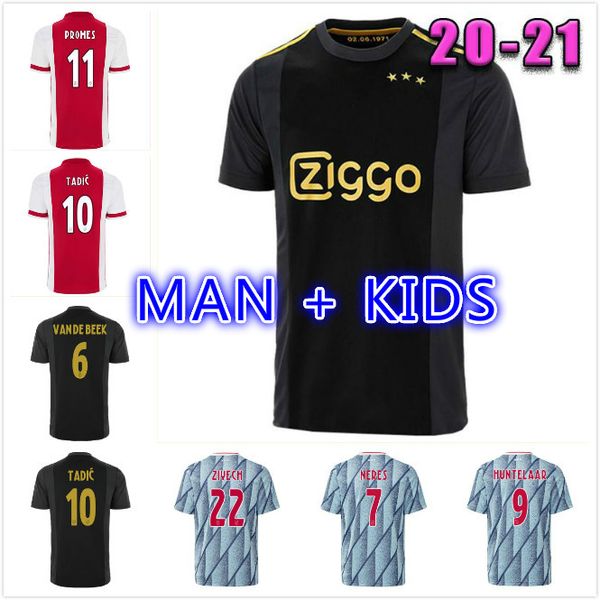 

haller 20 21 ajax amsterdam soccer jersey 2020 2021 tadic klaassen traore promes neres cruyff men kids kit football shirt uniforms 50th, Black;yellow