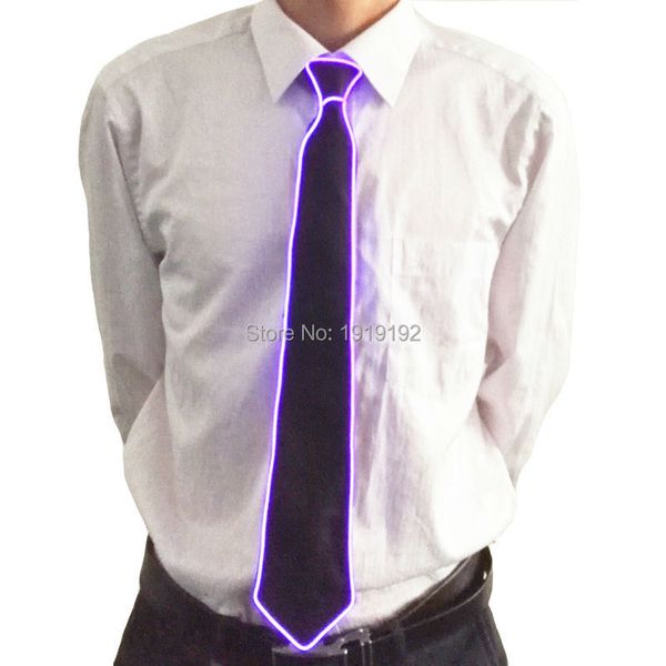 

costume accessories 100 pcs el wire tie 10 colors available led neon light glowing tie for djbarclub cosplay birthday party decoration by, Silver