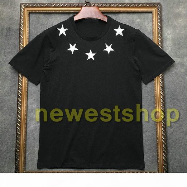 

2020 summer luxury mens broken pentagram print t shirt five pointed star t shirt cotton t shirt casual designer tshirt casual top, White;black