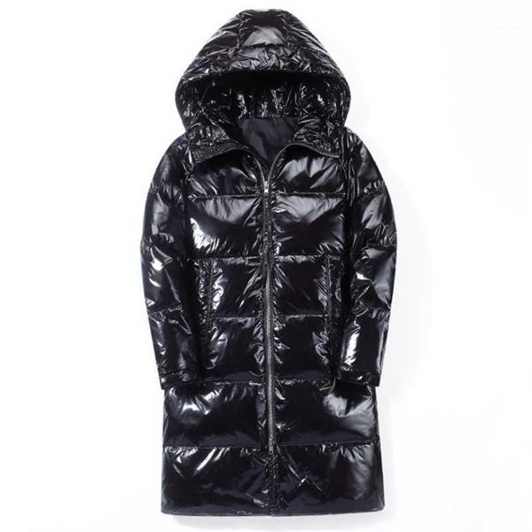 

2020 new explosive down jacket men and women white duck down mid-length korean fashion trend thick coat tooling1, Black