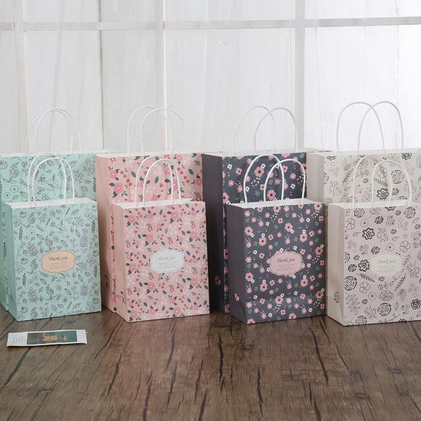

fresh floral paper gift bags fashion shopping bag wedding party gift bag