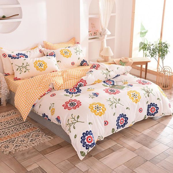 

cute print 4pcs kid bed cover set cartoon duvet cover child bed sheets and pillowcases comforter bedding set