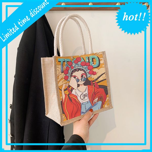 

canvas bag women's new autumn and winter 2020 beijing opera personalized creative handbag china windnet red versatile tote