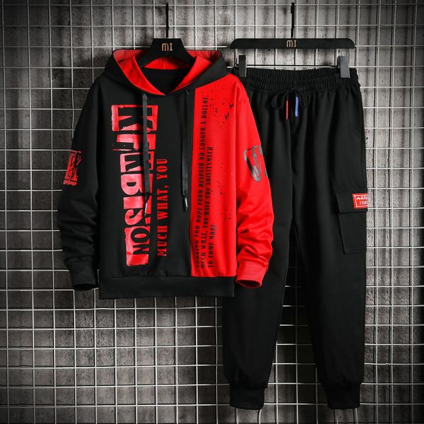 

tracksuit 2 piece set clothing hooded sweatshirt+pants hoodie suit hombre casual men clothes size -4xl kg-205, Gray