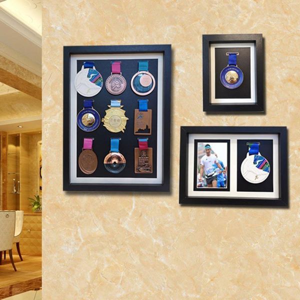 

frames wooden medal display box marathon stand badge decoration frame storage creative po frame1