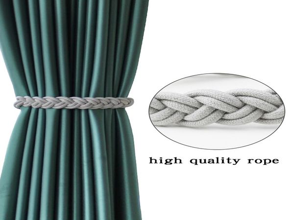 

1pc handwork woven cotton magnet curtain tieback buckle curtain holder drapery home decoration creative decorative room h jllvci