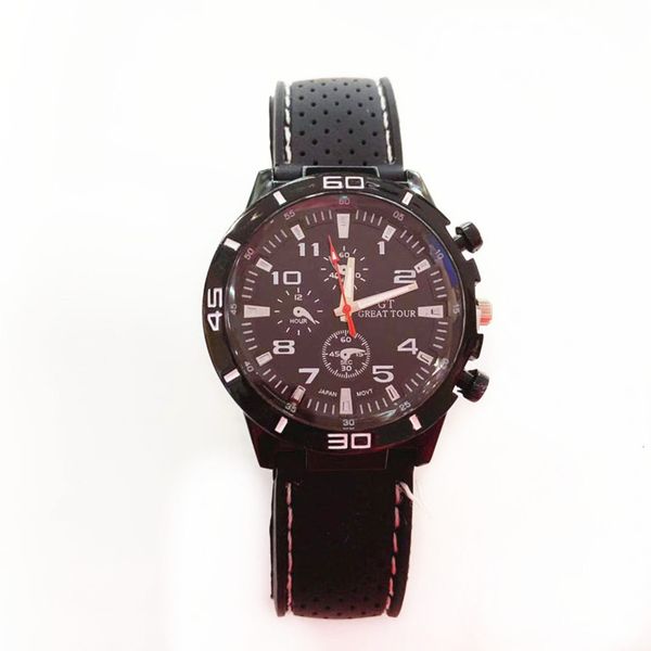 

watch silicone men's sell watch student cool sports racing watch, Slivery;brown