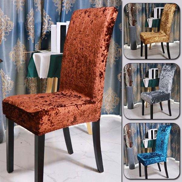 

chair covers style velvet fabric cover universal size stretch slipcovers elastic seat restaurant banquet el decor1