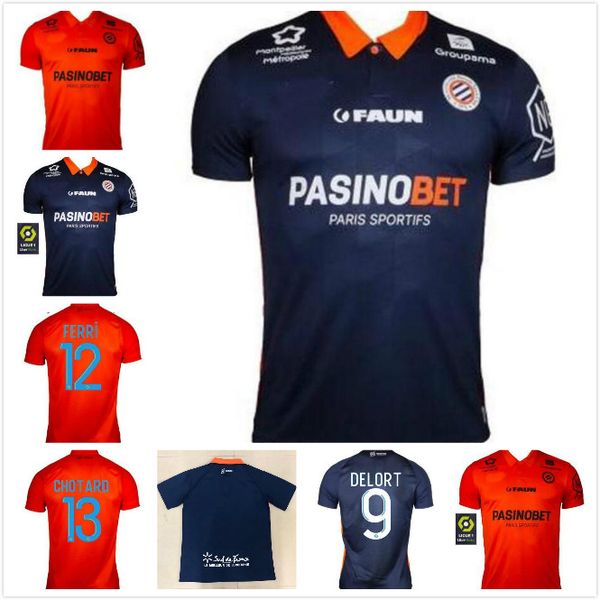 

new 2021 montpellier soccer jersey 2020 home delort laborde maillot de foot shirt montpellier camara savanier short sleeve football uniform, Black