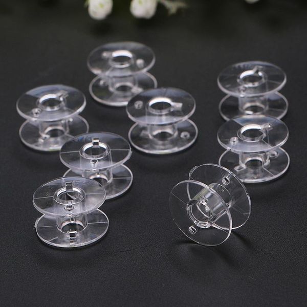 

10pcs clear empty bobbins plastic spools for sewing machine sewing threads empty bobbins home sewing accessories wmtoxb