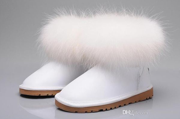 

australia 2020 winter fur plush keep warm snow ankle boots solid nubuck leather scuffs outdoor womens ankle boots black brown white shoes