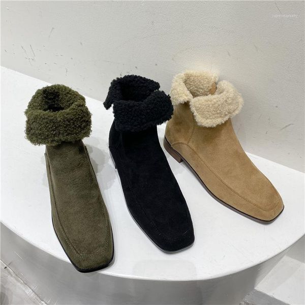 

korean autumn and winter new snow cotton boots women's plush warm square fleece zipper comfortable casual fashion boots1, Black