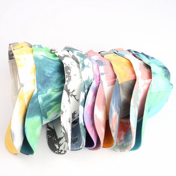 

tie dye gradient color ball cap baseball caps hat boy girls hip hop colored peaked cap adjustable casquette streetwear visor hats cz120802, Yellow