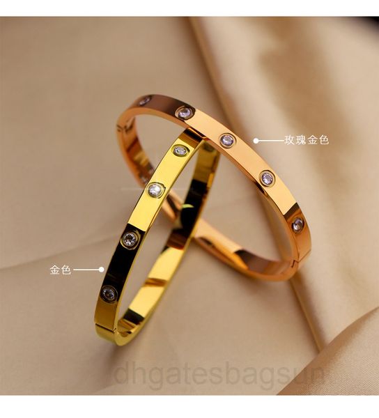 

rose gold titanium steel bracelet plated female couple diamond inlaid fashion card home net red same style, Black