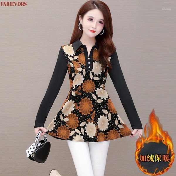 

women winter spring tunic basic wear elegant office lady plus size casual patchwork warm velvet inside lace peplum blouses1, White