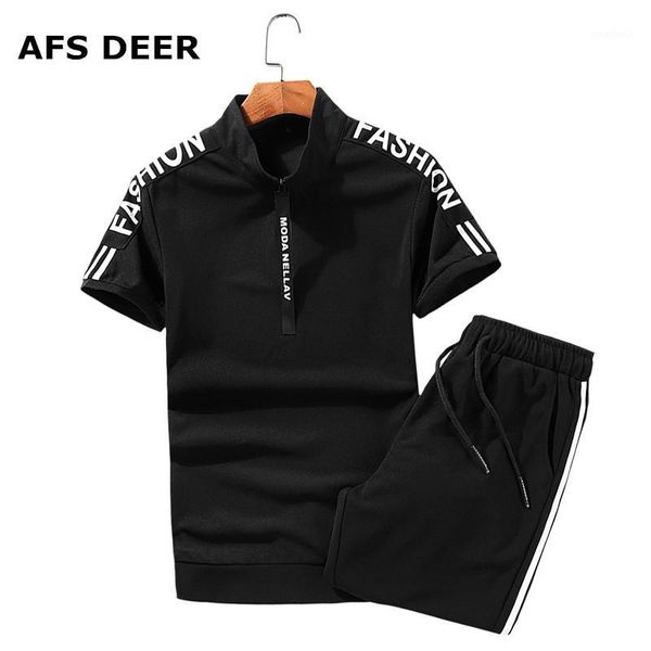 

new summer high street men set short sleeve t shirts + shorts suit sportswear set men's clothing sets male men's tracksuit1, Gray