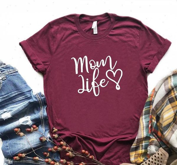 

mom life heart women tshirt cotton t shirt gift for lady yong girl street tee 6 colors sb 11, White
