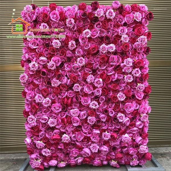 

decorative flowers & wreaths 12pcs/lot artificial flower wall for red roses peony wedding backdrop arch table centerpiece decoration 3d1