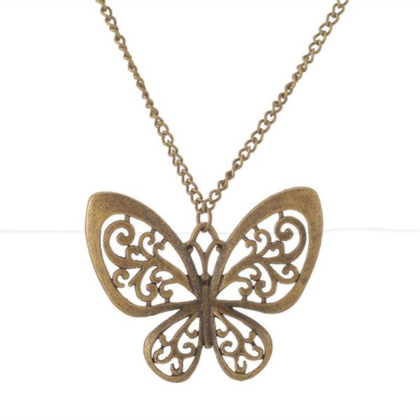 

pendant necklaces charm paper butterfly necklace origami insect jewelry gift beautiful hollow women's, Silver